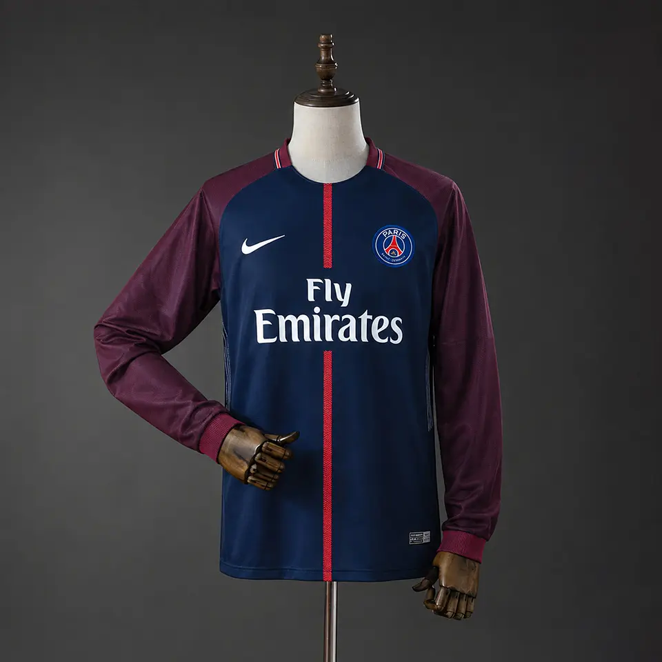 2017-18 PSG Home Long Sleeve Jersey 1
