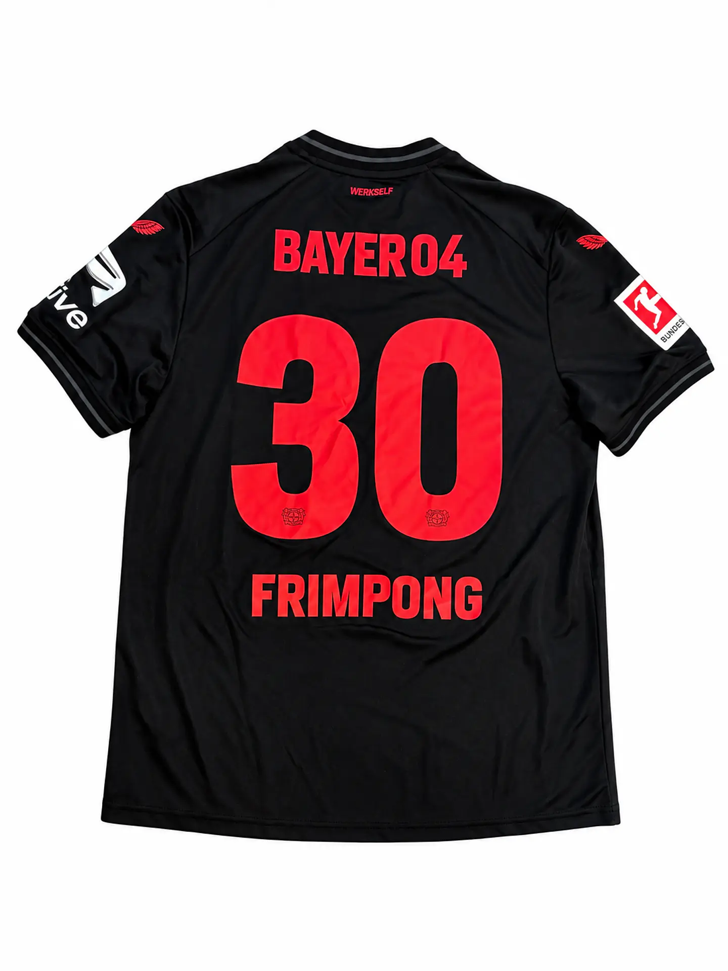 Authentic 2023-24 Bayer Leverkusen Home Jeremie Frimpong #30 Player Edition Jersey 1