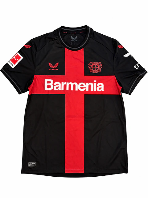 Authentic 2023-24 Bayer Leverkusen Home Jeremie Frimpong #30 Player Edition Jersey
