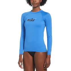 Polera Manga Larga Nike Swim Hydroguard NESSB430 Mujer Azulino