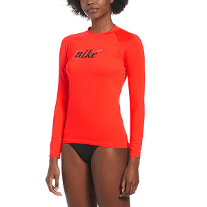 Polera Manga Larga Nike Swim Hydroguard NESSB430 Mujer Naranjo