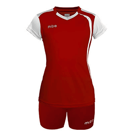 Kit Voleibol Mitre Mujer Rojo-Blanco