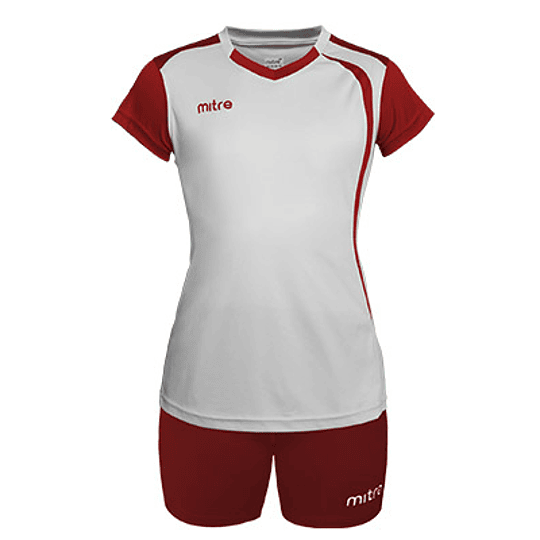 Kit Voleibol Mitre Mujer Blanco-Rojo