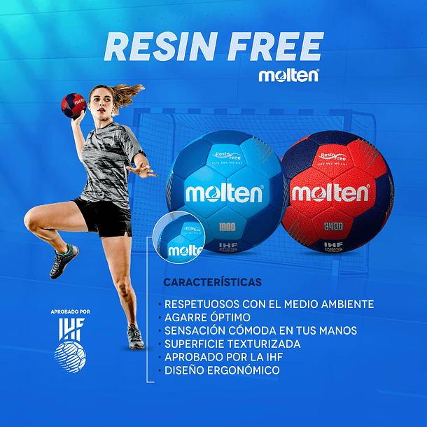 Balón de Handball Molten F1800 Resina Free 4