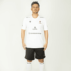 Camiseta Macron Hombre Blanco Peridot Rugby Stade Francais Visita 3