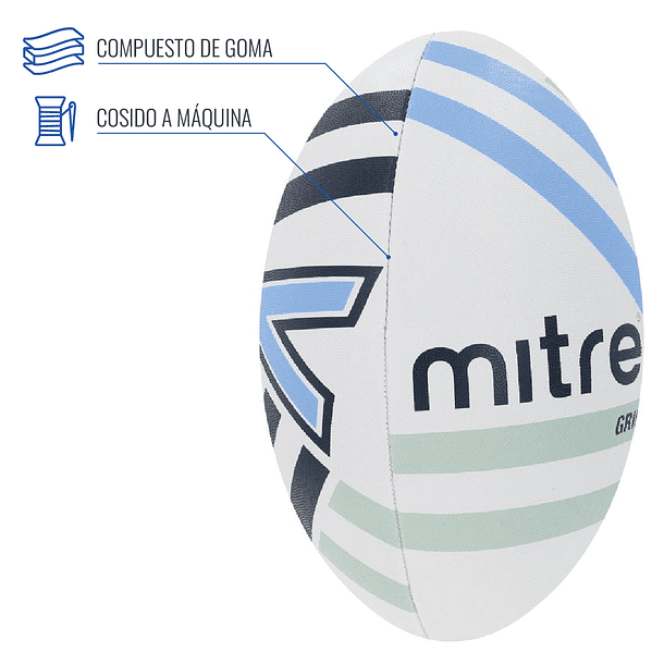 Balón de Rugby Mitre Grid Blanco  3