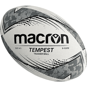 Balón de Rugby Macron Tempest | Training Ball (Blanco/Negro) Talla 3