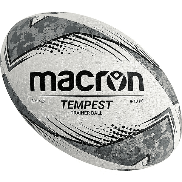 Balón de Rugby Macron Tempest | Training Ball (Blanco/Negro) Talla 3 1
