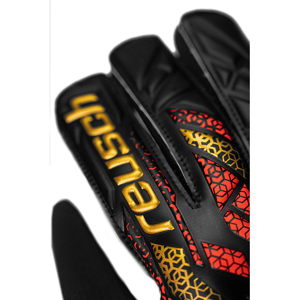 Guante Arquero Attrakt Starter Solid Junior GK25 (Negro/Dorado/Rojo) 2