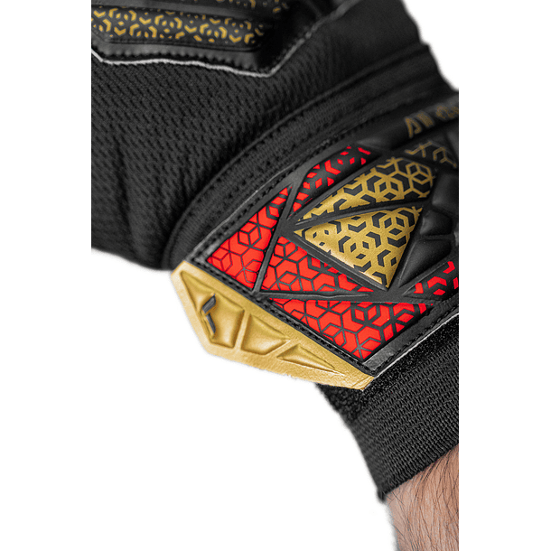 Guante Arquero Attrakt Starter Solid Junior GK25 (Negro/Dorado/Rojo) 3