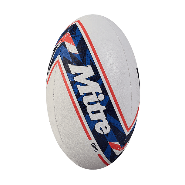 Balon Rugby Grid (Blanco/Azulino/Rojo) 1