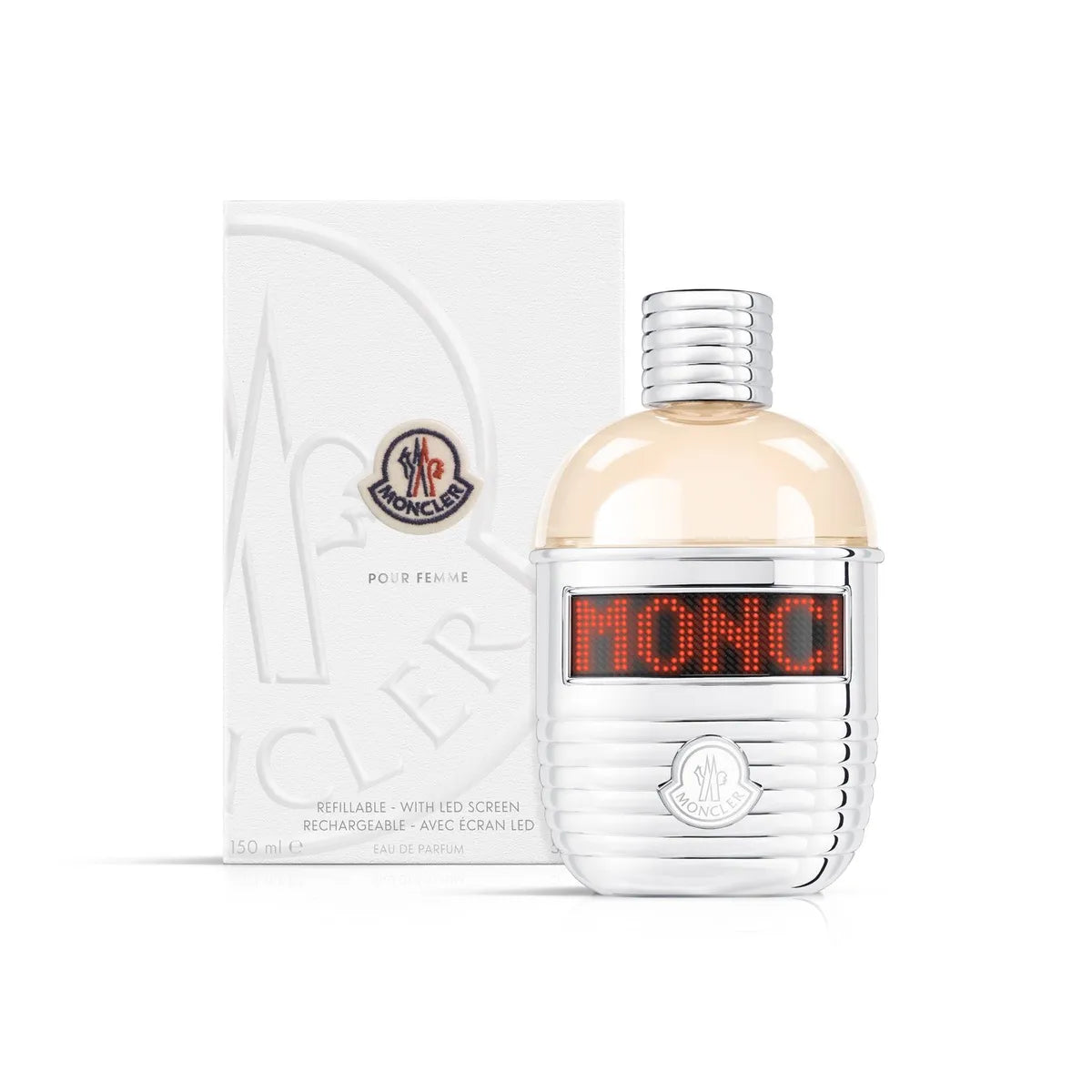 MONCLER POUR FEMME EDP 150 ML. WITH LED SCREEN. RECARGABLE 1