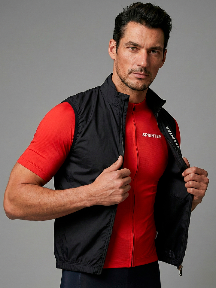 Chaleco Ciclismo Rompe Viento Negro - Hombre 2