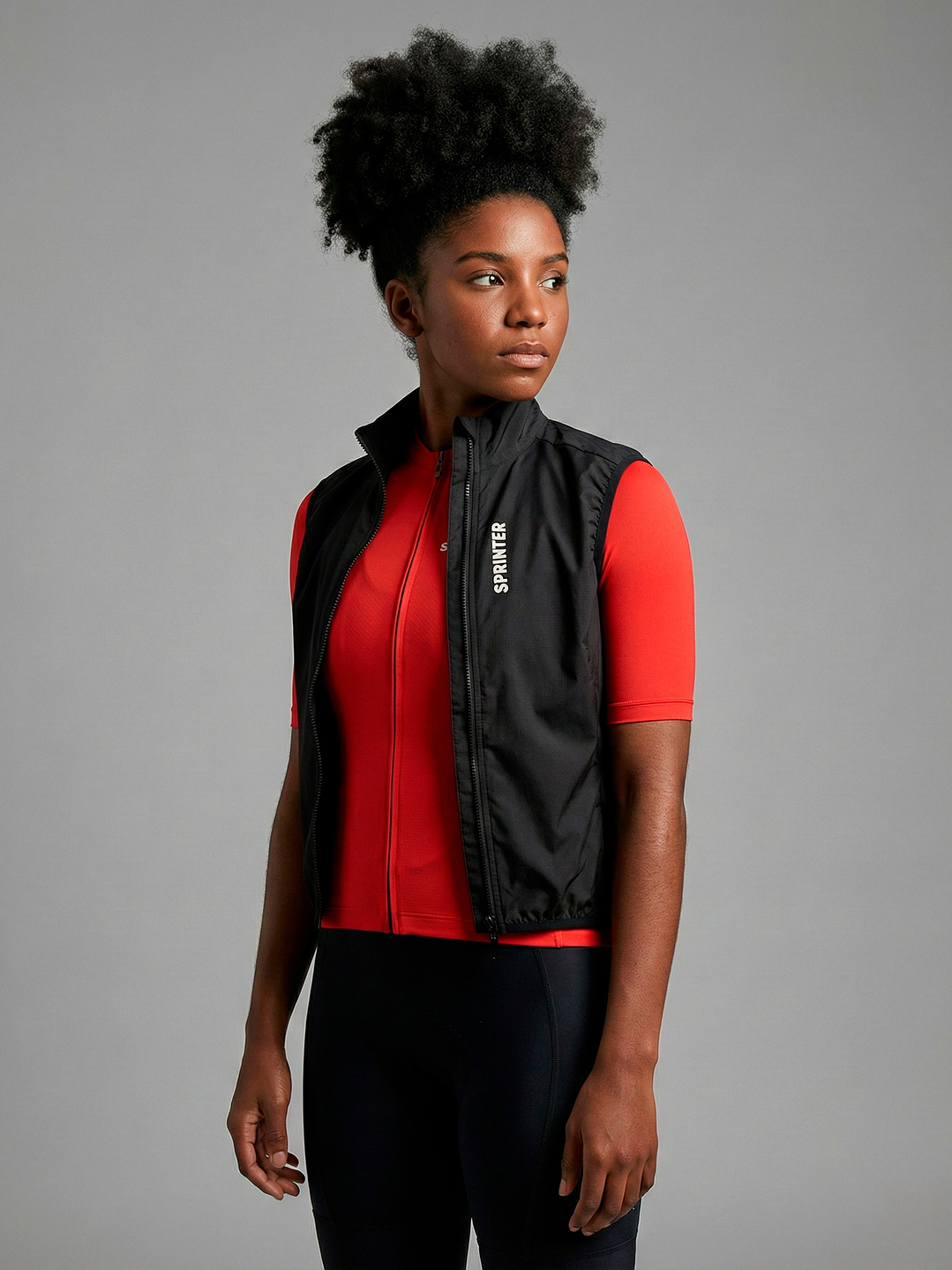 Chaleco Ciclismo Rompe Viento Negro - Mujer 2