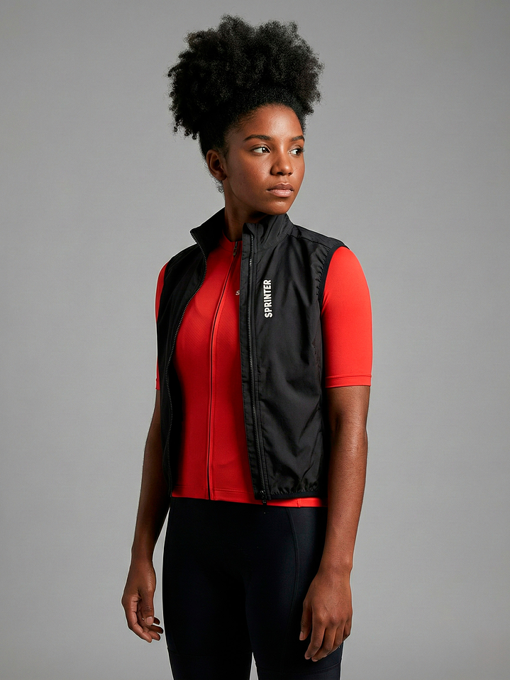 Chaleco Ciclismo Rompe Viento Negro - Mujer 2
