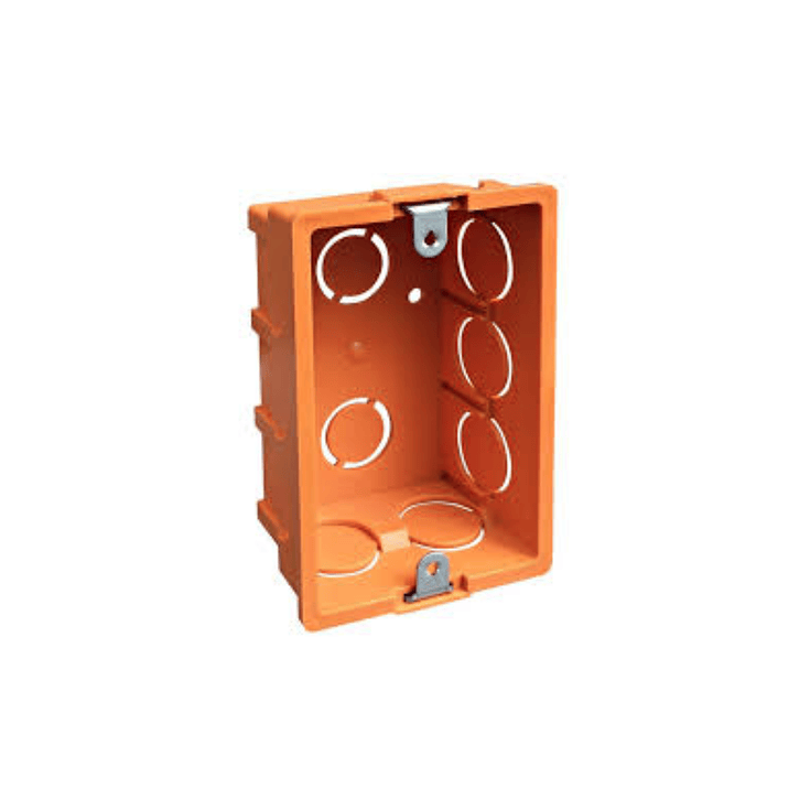 CAJA DE DISTR. P/TABIQUE GRAF. METALICA-NARANJA 1