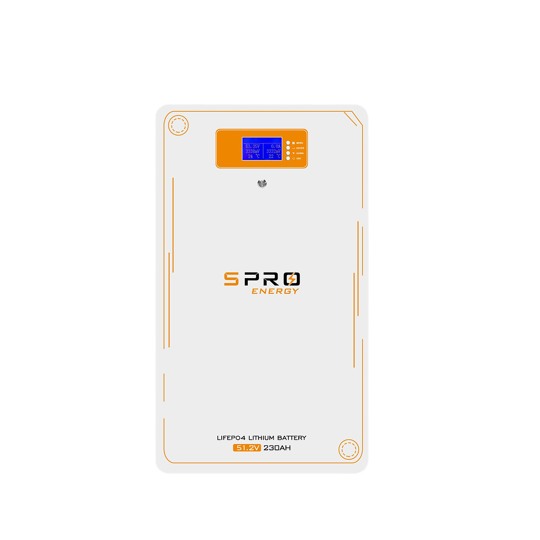 Bateria de litio SUNPRO modelo LC grado A LIFEPO4 51.2V 230AH 6.000 Ciclos 95% DOD 11.7kw con LCD 1