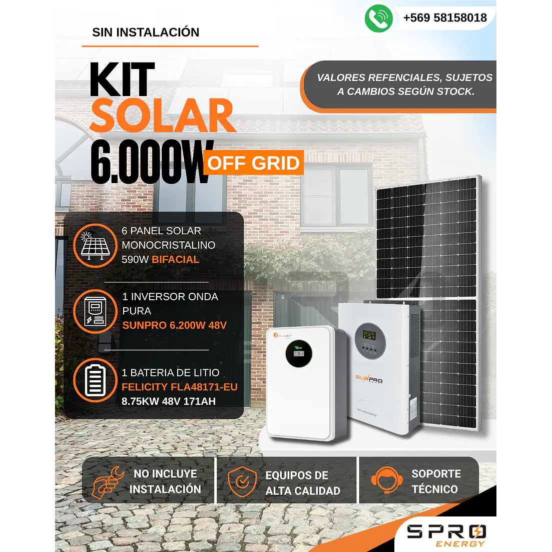 KIT DE ENERGIA SOLAR 6.000WH/DIA (MPPT) LITIO 1