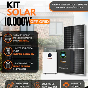 KIT DE ENERGIA SOLAR 10.000WH/DIA (MPPT) LITIO