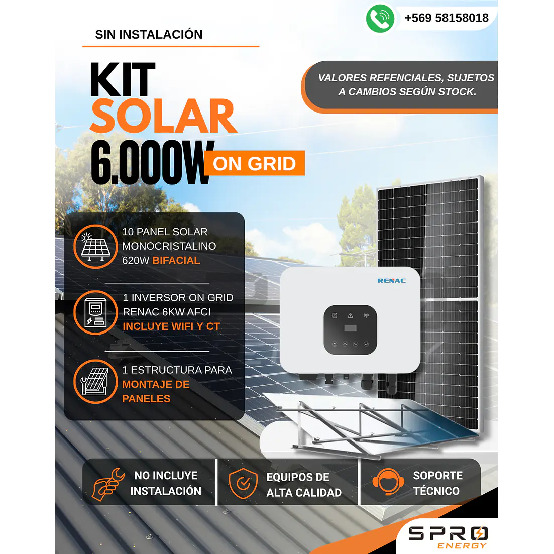 KIT DE ENERGIA SOLAR ON GRID 6KWP 1