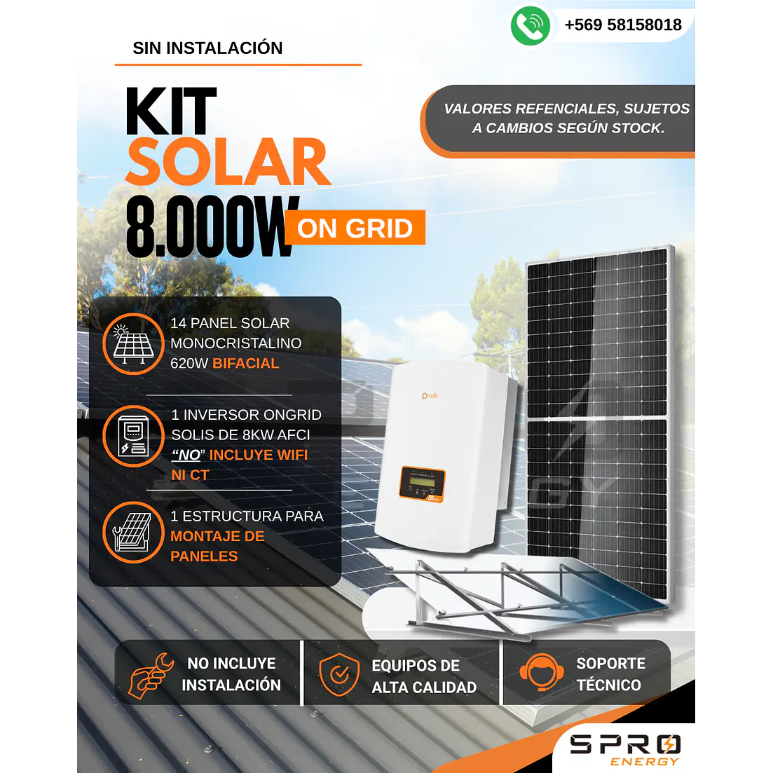KIT DE ENERGIA SOLAR ON GRID 8KWP 1