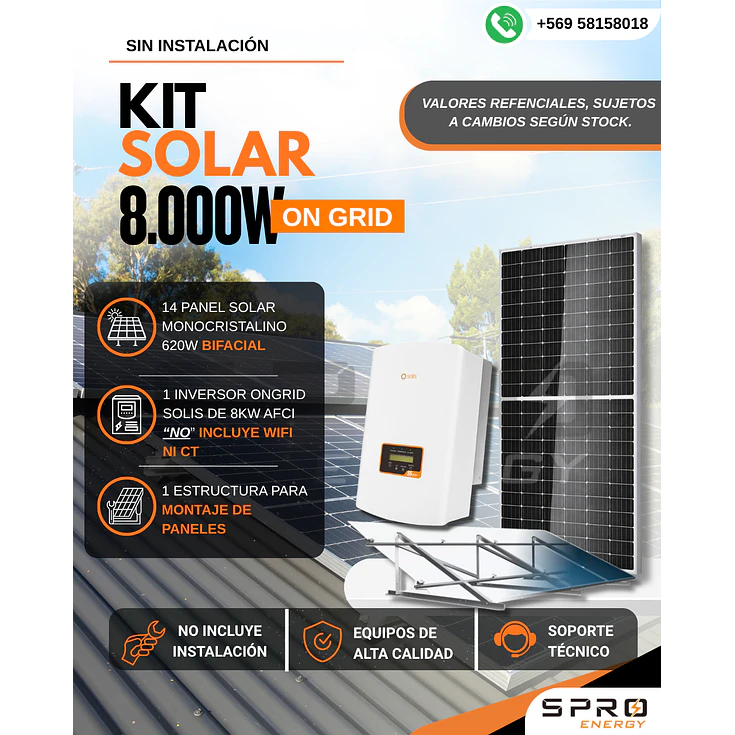 KIT DE ENERGIA SOLAR ON GRID 8KWP 1