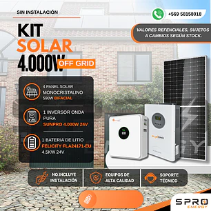 KIT DE ENERGIA SOLAR 5.000WH/DIA (MPPT) LITIO