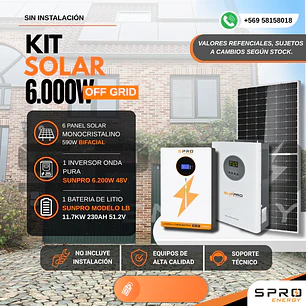 KIT DE ENERGIA SOLAR 6.000WH/DIA (MPPT) LITIO