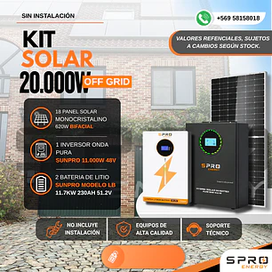 KIT DE ENERGIA SOLAR 20.000WH/DIA (MPPT) LITIO