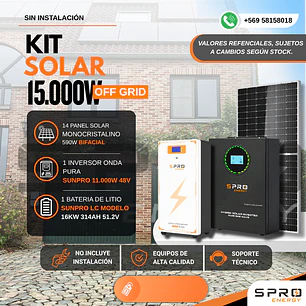 KIT DE ENERGIA SOLAR 15.000WH/DIA (MPPT) LITIO