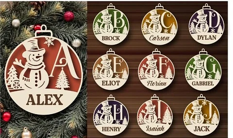 Bola Natal Personalizado em Madeira 