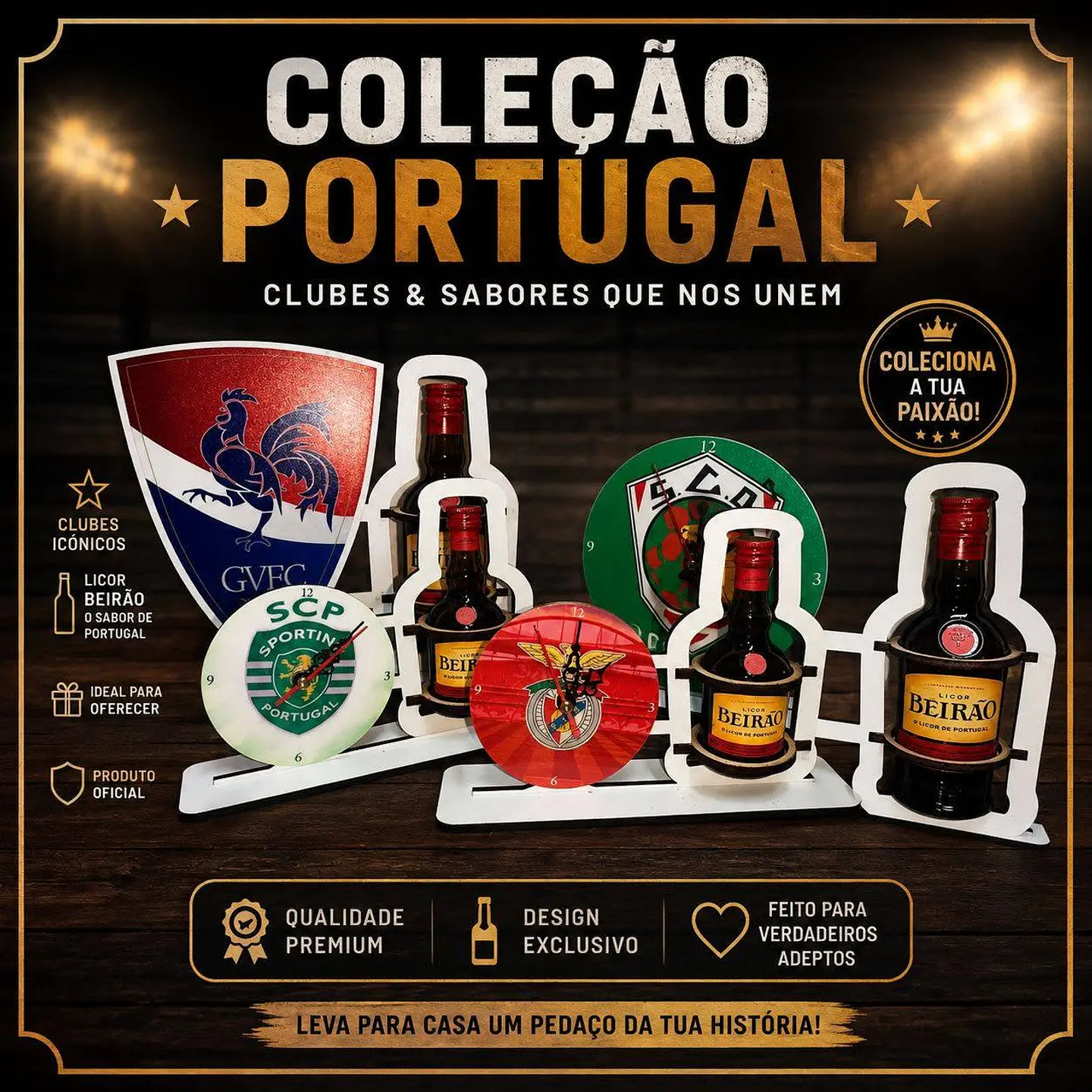 RELÓGIO CLUBES + LICOR BEIRÃO 1