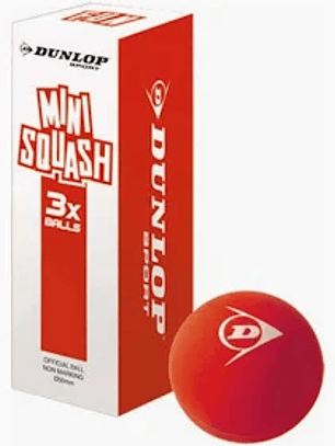Dunlop Mini Squash Fun Squash Ball (Blister 3un)