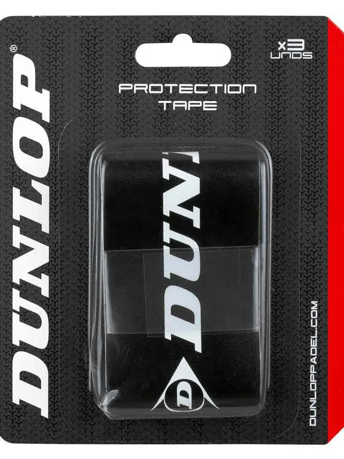 Fita Protectora Raquete Padel Dunlop (Preto,Blister 3un) 1