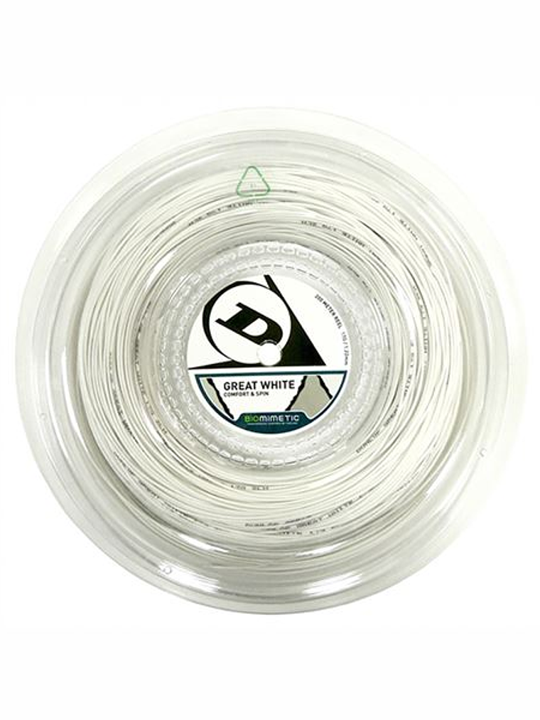 Corda Squash Dunlop Great White 18G Rolo 200m (Branco,1.18mm)  1
