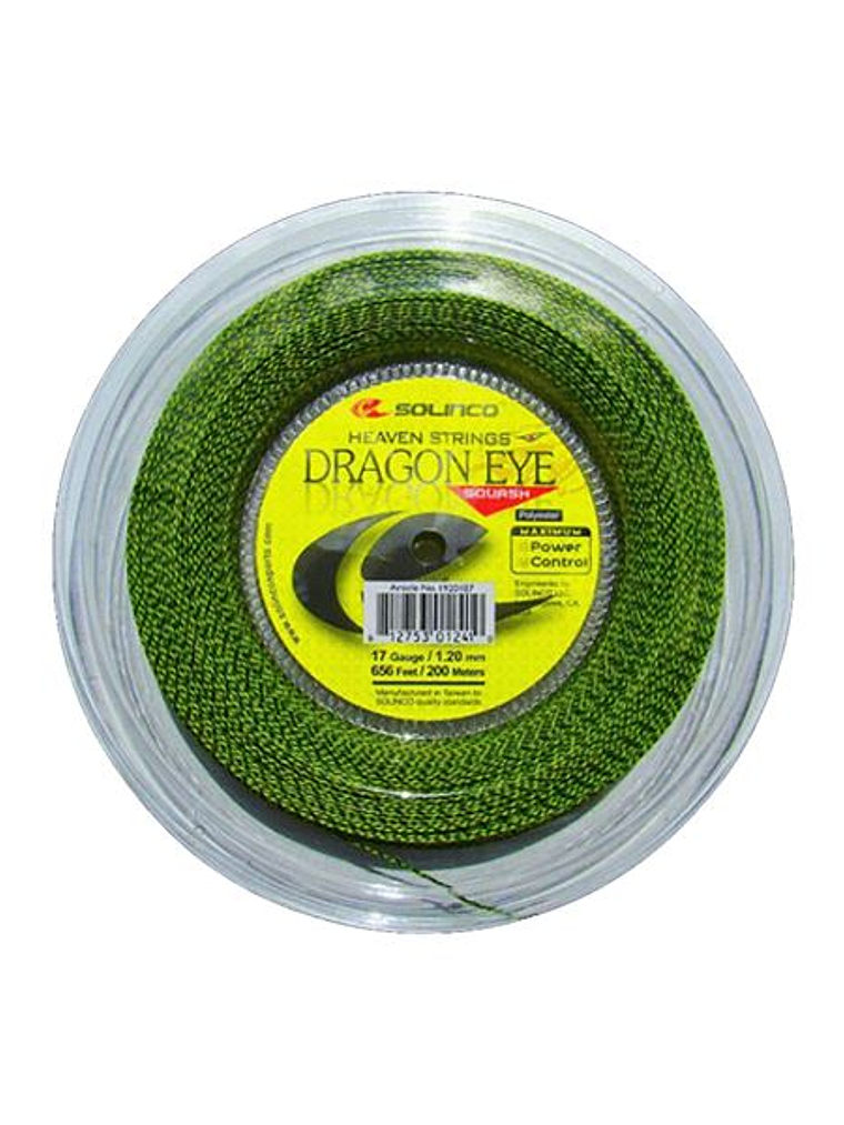 Corda Squash Solinco Dragon Eye Rolo 200m (Verde,1.15mm) 1