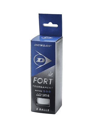 Bola de Ténis Mesa Dunlop Fort Tournament 40+, cor Branca, Caixa de 3 unidades
