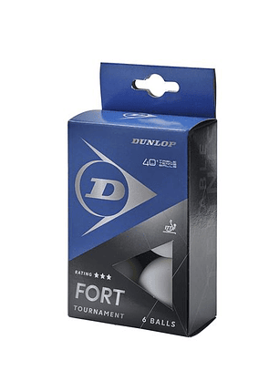 Bola de Ténis Mesa Dunlop Fort Tournament 40+, cor Branca, Caixa 6 unidades