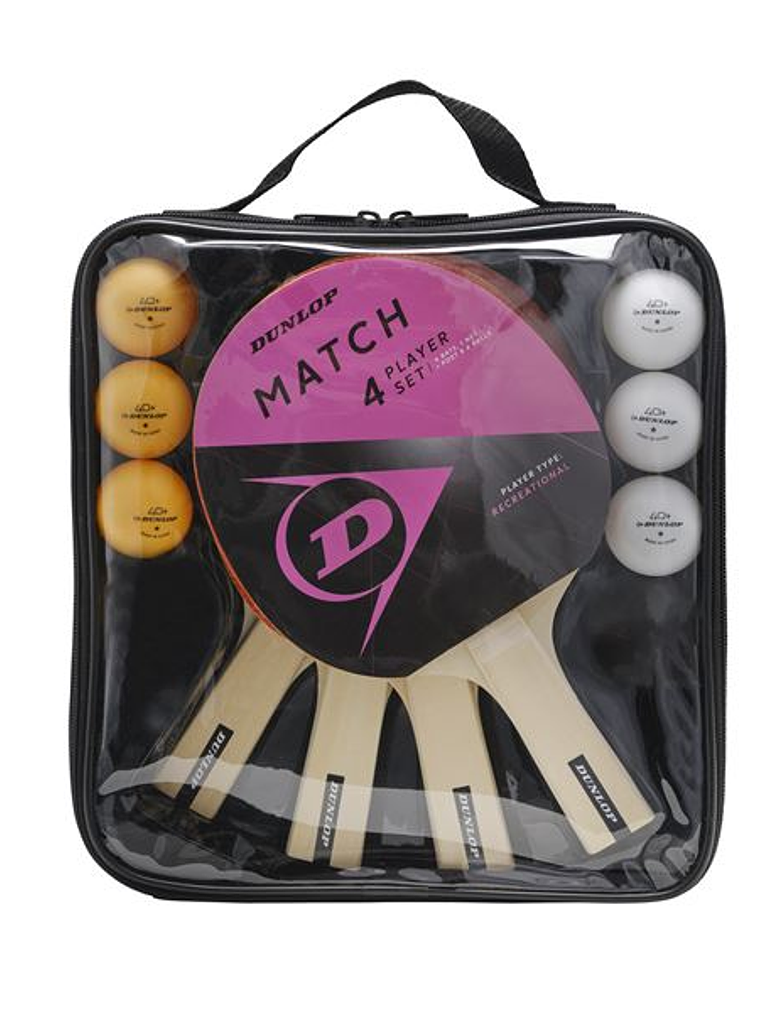 Conjunto Ténis Mesa Dunlop Match para 4 jogadores 1