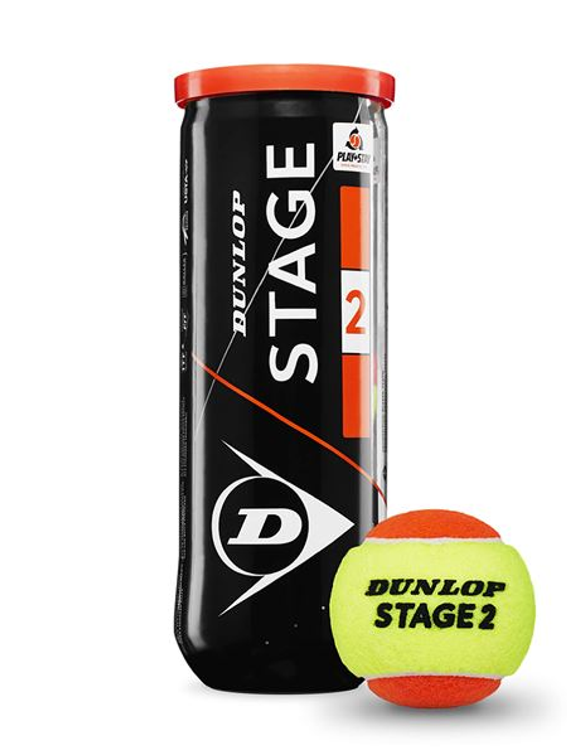 Bola Ténis Dunlop Stage 2 (Laranja,Tubo 3un) 1