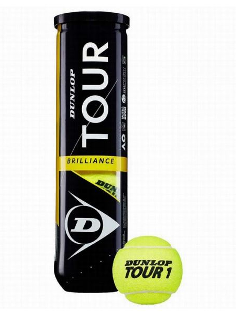 Bola Ténis Dunlop Tour Brilliance (Tubo 4un) 1