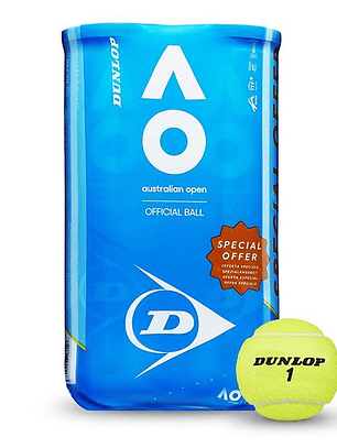 Bola Ténis Dunlop Australian Open (Bi-Pack 4un,8 bolas)