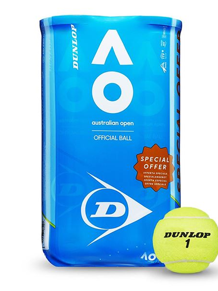 Bola Ténis Dunlop Australian Open (Bi-Pack 4un,8 bolas) 1