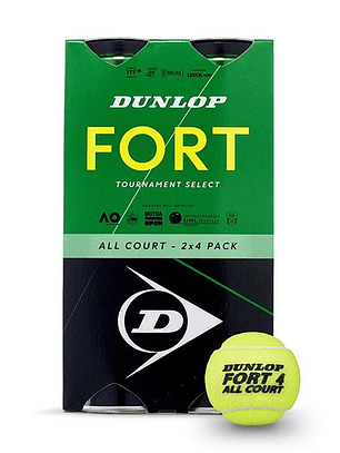 Bola Ténis Dunlop Fort All Court Tournament Select Bipack (2 x Lata 4un)