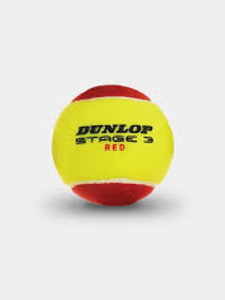 Bola Ténis Dunlop Stage 3 (Vermelho,Bolsa 12un) 2
