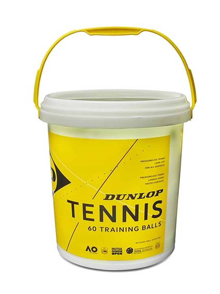 Bola Ténis Dunlop Training (Amarelo,Balde 60un) 1