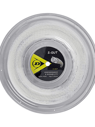 Corda Ténis Dunlop S-Gut 16G Rolo 200m (Branco,1.32mm)