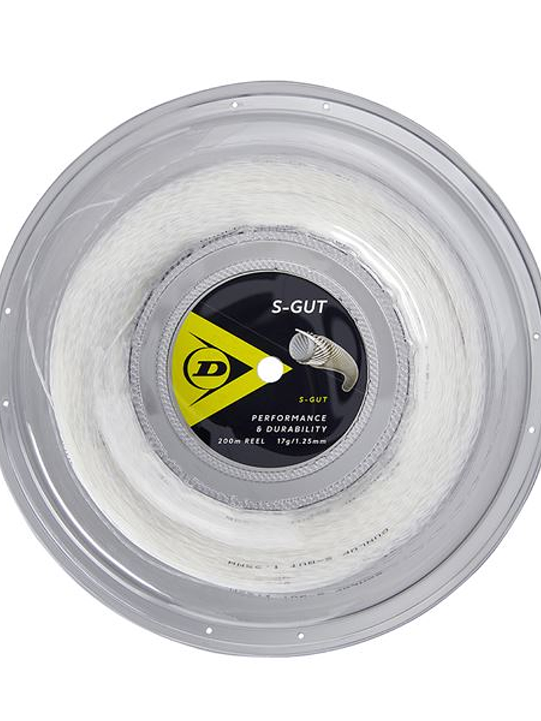 Corda Ténis Dunlop S-Gut 17G Rolo 200m (Branco,1.25mm) 1