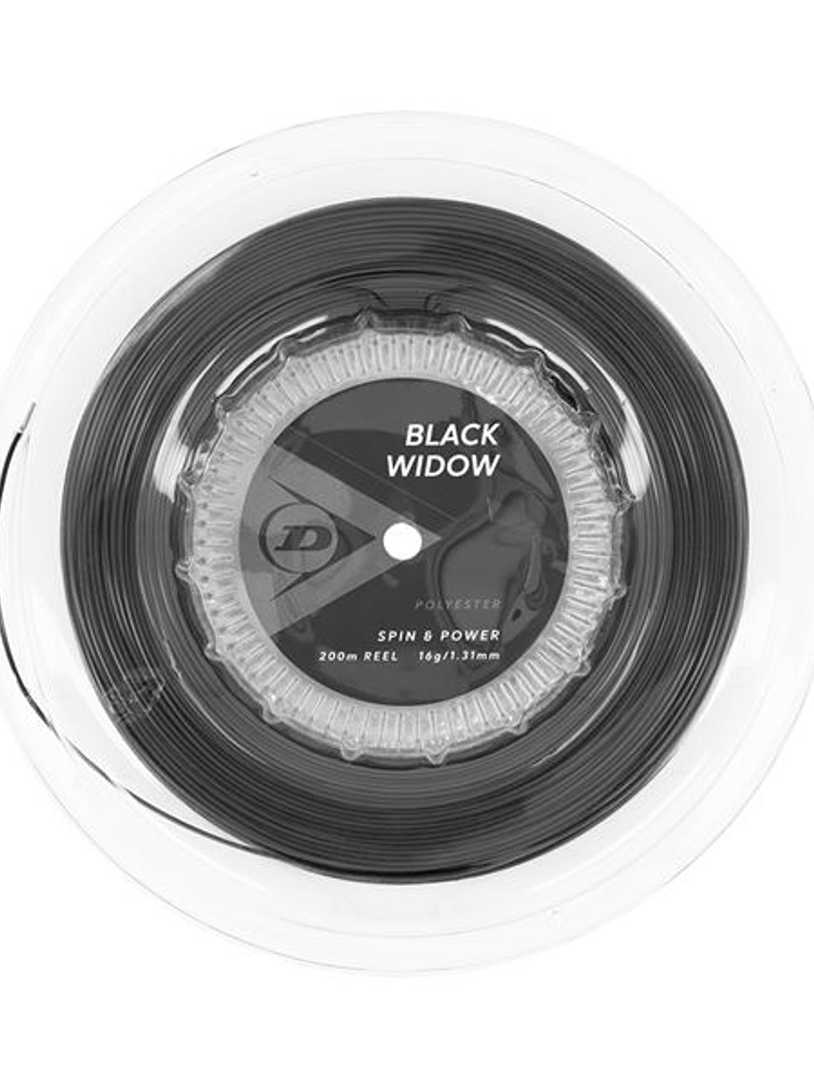 Corda Ténis Dunlop Black Widow 16G Rolo 200m (Preto,1.31mm) 1