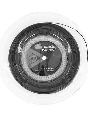 Corda Ténis Dunlop Black Widow 17G Rolo 200m (Preto,1.26mm)